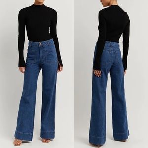 Dissh PERI DARK BLUE WIDE LEG DENIM JEAN Size 12